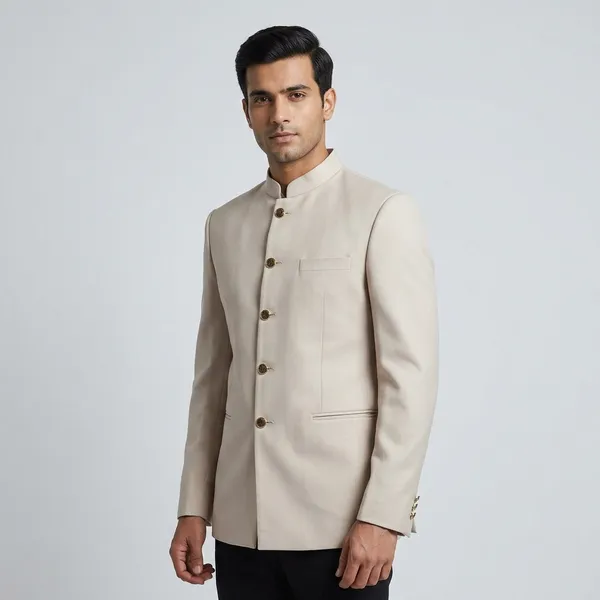 Beige_Formal_bandgala_Blazer__For_Men