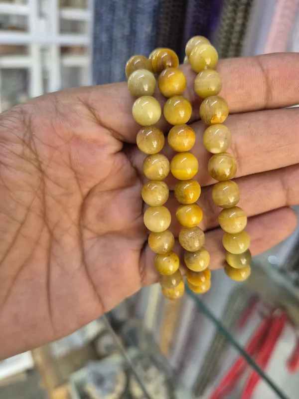 Natural_Yellow_Cat's_Eye_Stone_Beaded_Bracelet_Set_Protection,_Focus_And_Good_Fortune_Enhancer