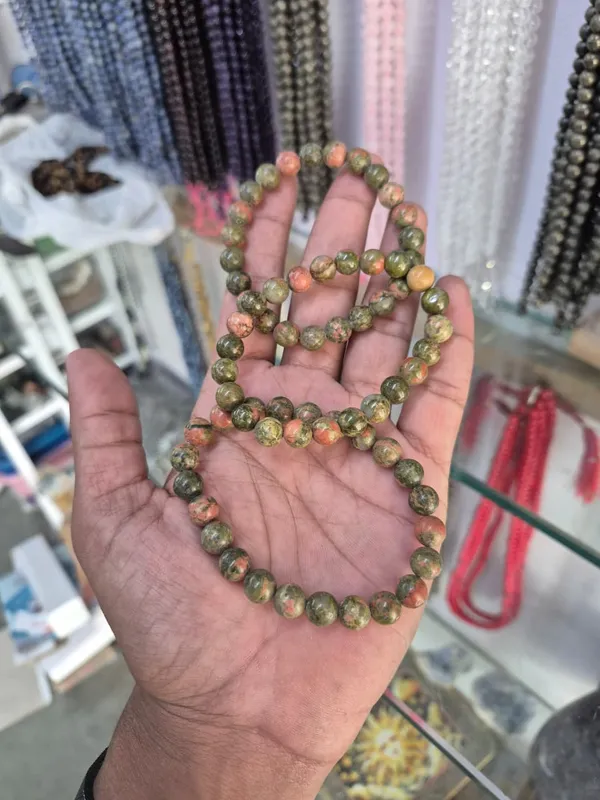 Unakite_Natural_Stone_Bead_Bracelet_Emotional_Healing,_Balance_And_Heart_Chakra_Support