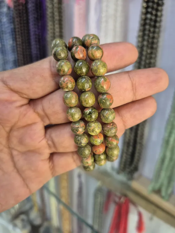 Unakite_Natural_Stone_Bead_Bracelet_Emotional_Healing,_Balance_And_Heart_Chakra_Support