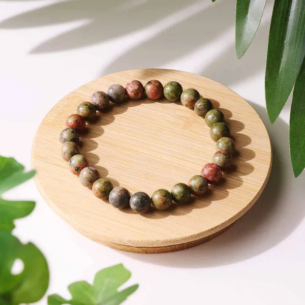 Unakite_Natural_Stone_Bead_Bracelet_Emotional_Healing,_Balance_And_Heart_Chakra_Support