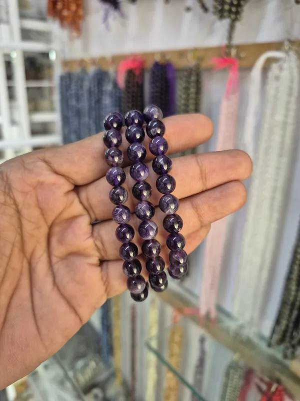 Natural_Brazilian_Dark_Purple_Amethyst_Beaded_Stretch_Bracelet_Calmness,_Protection_And_Mental_Clarity_Enhancer