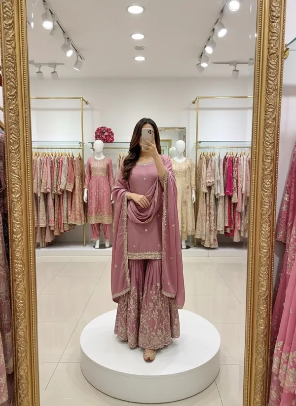 Purple_Pure_Chinon_Silk_Top_And_Sharara_For_Women