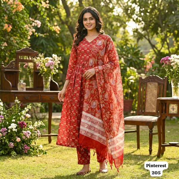Orange_Elegant_Designer_Kurta_Set_With_Dupatta_For_Women