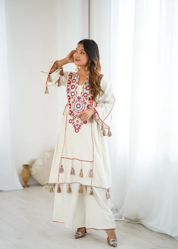 White_Designer_Pure_Khadi_Cotton_Co-Ord_Set_For_Women
