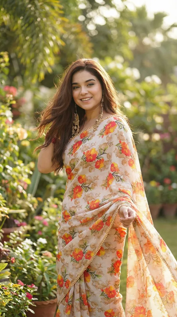 Off-White_And_Orange_Designer_Silk_Saree_For_Women