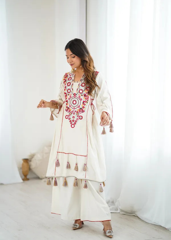 White_Designer_Pure_Khadi_Cotton_Co-Ord_Set_For_Women