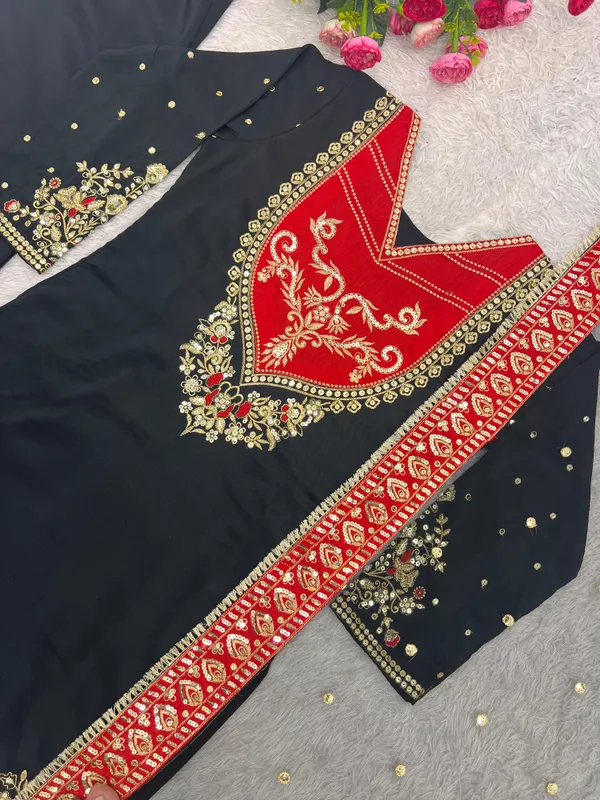 Black_Pure_Maska_Cotton_Top_Palazzo_And_Dupatta_For_Women