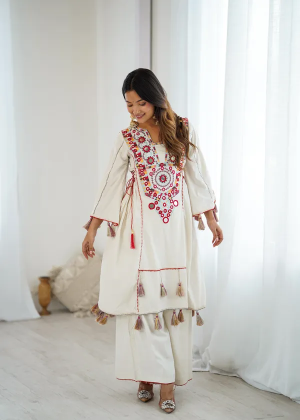 White_Designer_Pure_Khadi_Cotton_Co-Ord_Set_For_Women