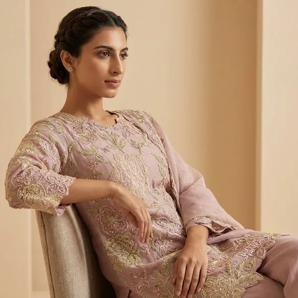 Peach_Luxury_Ketiki_Simar_Silk_3_Piece_Suit_Set_For_Women