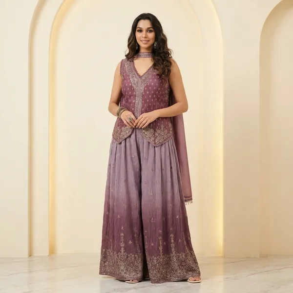 Dark_Pink_Premium_Pure_Chinon_Palazzo_Set_For_Women