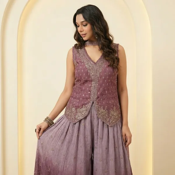 Dark_Pink_Premium_Pure_Chinon_Palazzo_Set_For_Women