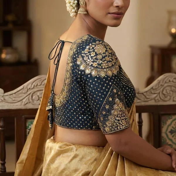 Dark_Blue_Luxury_Bridal_Blouse_For_Women