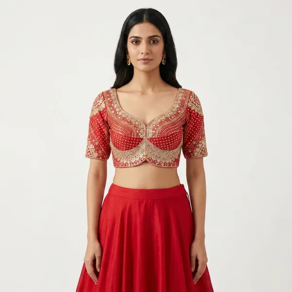 Red_Premium_Bridal_Blouse_For_Women