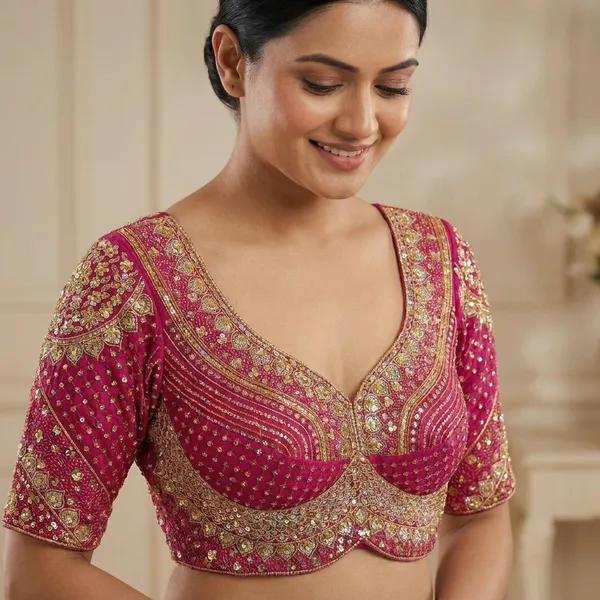 Dark_Pink_Stylish_Bridal_Blouse_For_Women