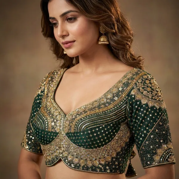 Green_Designer_Bridal_Blouse_For_Women