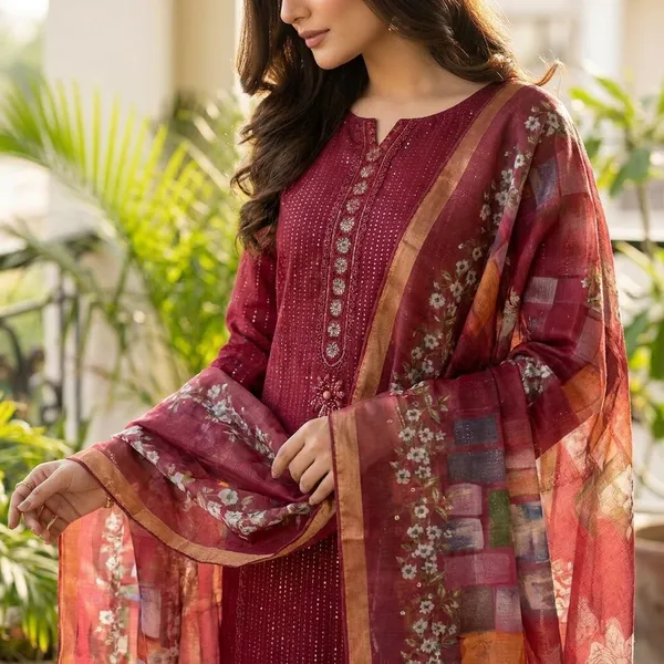 Maroon_Luxury_Ethnic_Kurta_Set_With_Dupatta_For_Women