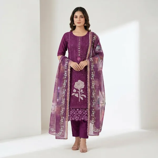Purple_Elegant_Kurta_Set_With_Dupatta_For_Women