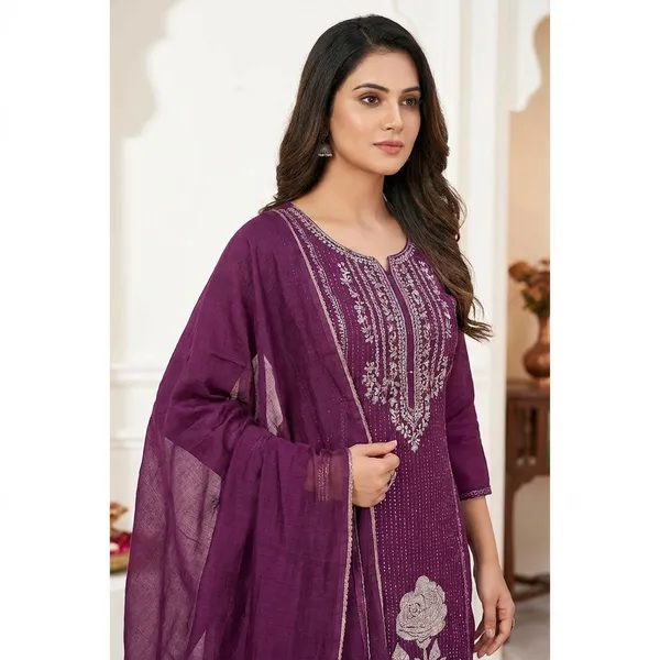 Purple_Elegant_Kurta_Set_With_Dupatta_For_Women