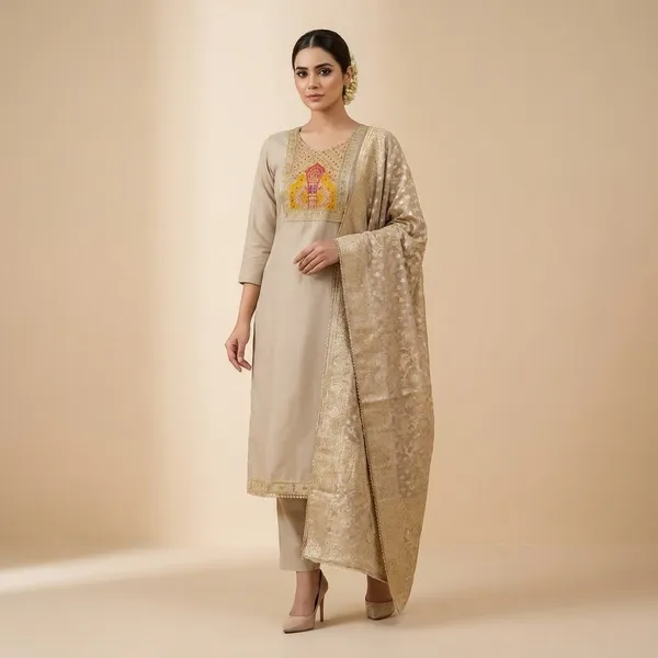 Beige_Luxury_Party_Kurta_Set_With_Dupatta_For_Women