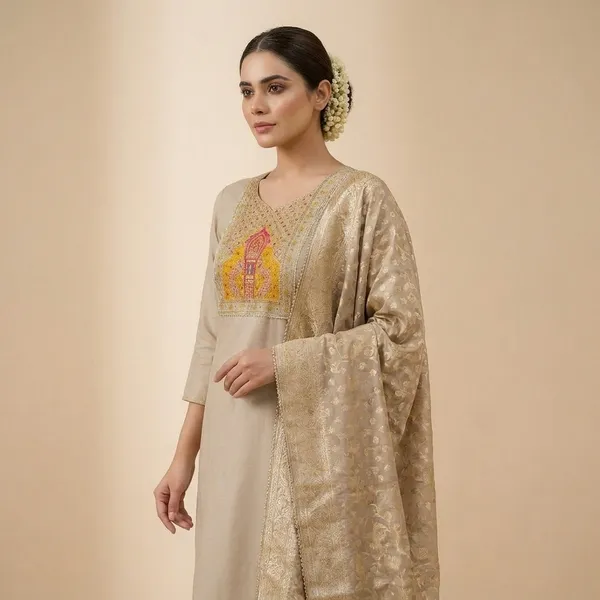 Beige_Luxury_Party_Kurta_Set_With_Dupatta_For_Women