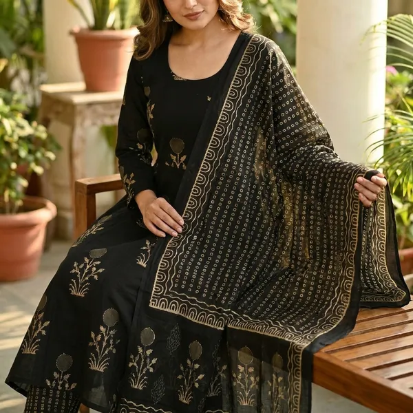 Black_Luxury_Ethnic_Kurta_Set_With_Dupatta_For_Women