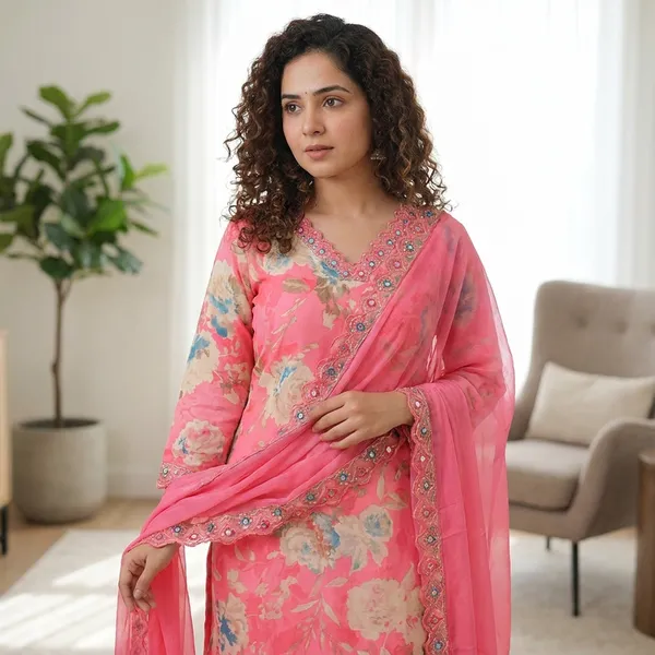 Pink_Stylish_Ethnic_Kurta_Set_With_Dupatta_For_Women