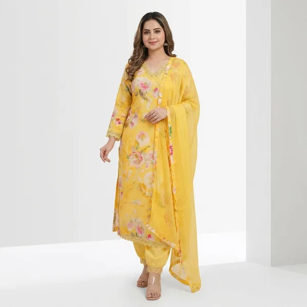 Yellow_Elegant_Festive_Kurta_Set_With_Dupatta_For_Women