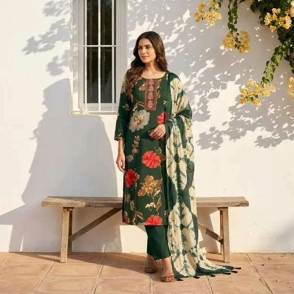 Green_Designer_Kurta_Set_With_Dupatta_For_Women