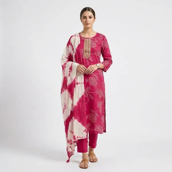 Pink_Elegant_Daily_Kurta_Set_With_Dupatta_For_Women
