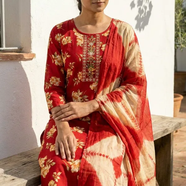 Red_Elegant_Kurta_Set_With_Dupatta_For_Women