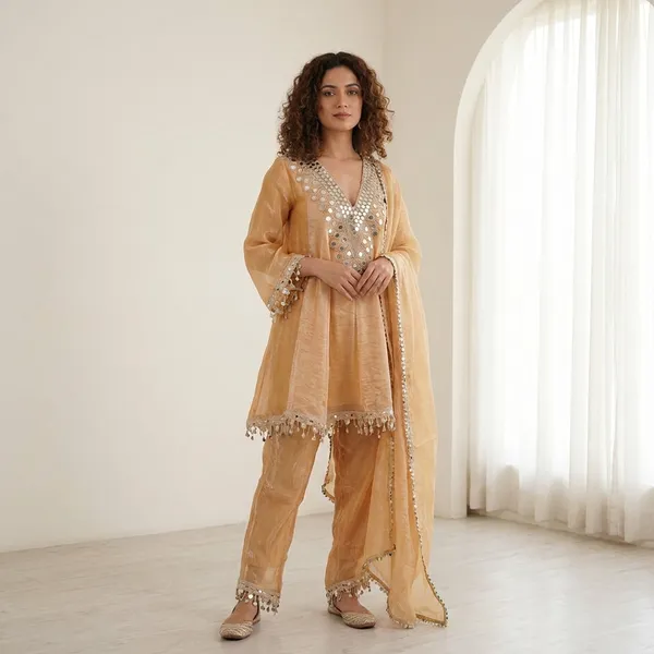 Beige_Kurti_Pant_Dupatta_Set_For_Women