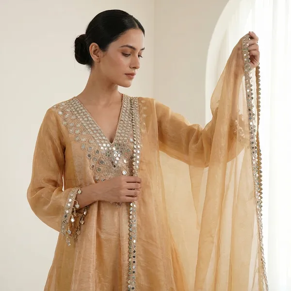 Beige_Kurti_Pant_Dupatta_Set_For_Women