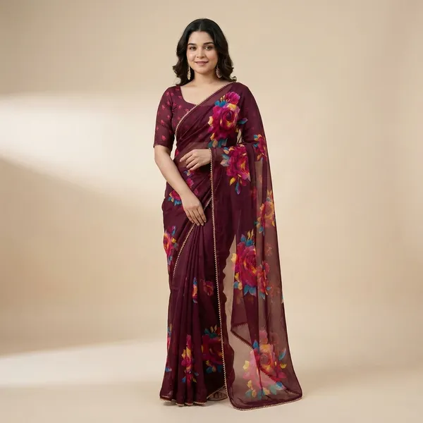 Maroon_Elegant_Saree_Wear_For_Women