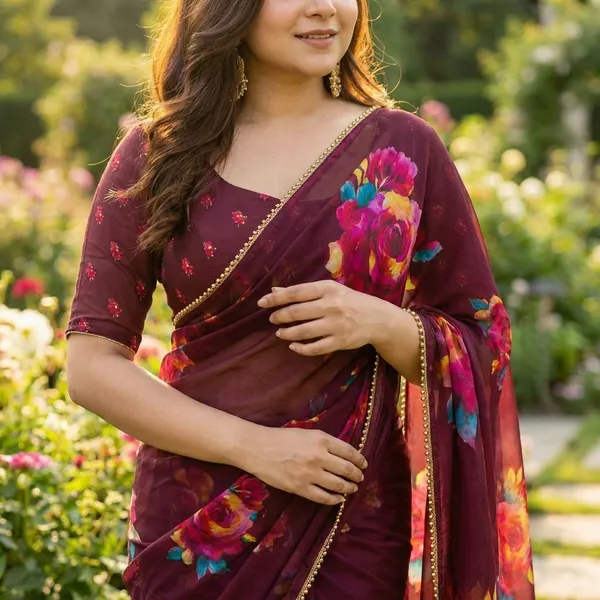 Maroon_Elegant_Saree_Wear_For_Women