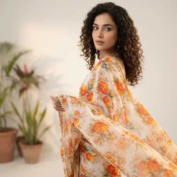 Off-White_And_Orange_Designer_Silk_Saree_For_Women
