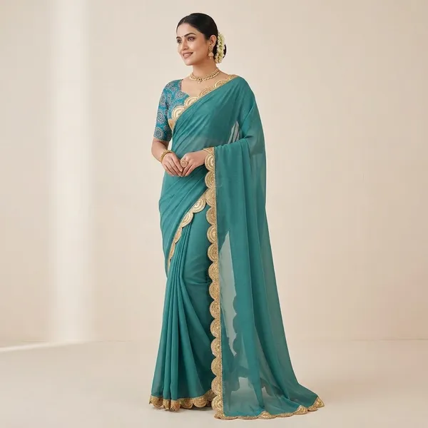Teal_Blue_Luxury_Party_Saree_For_Women
