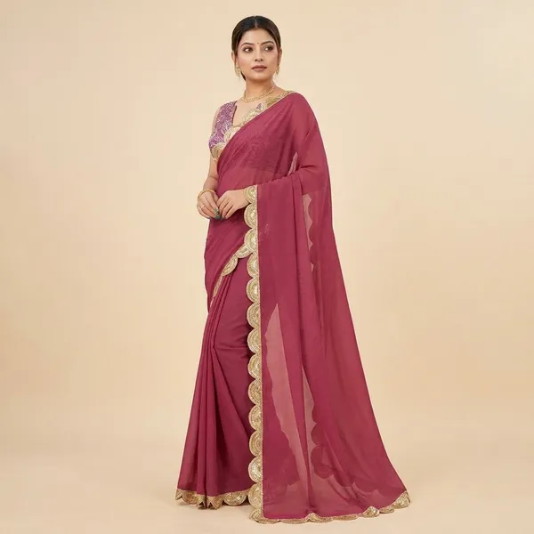Dusty_Rose_Elegant_Ethnic_Saree_For_Women