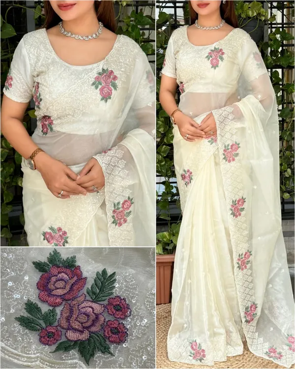 White_Premium_Designer_Saree_For_Women