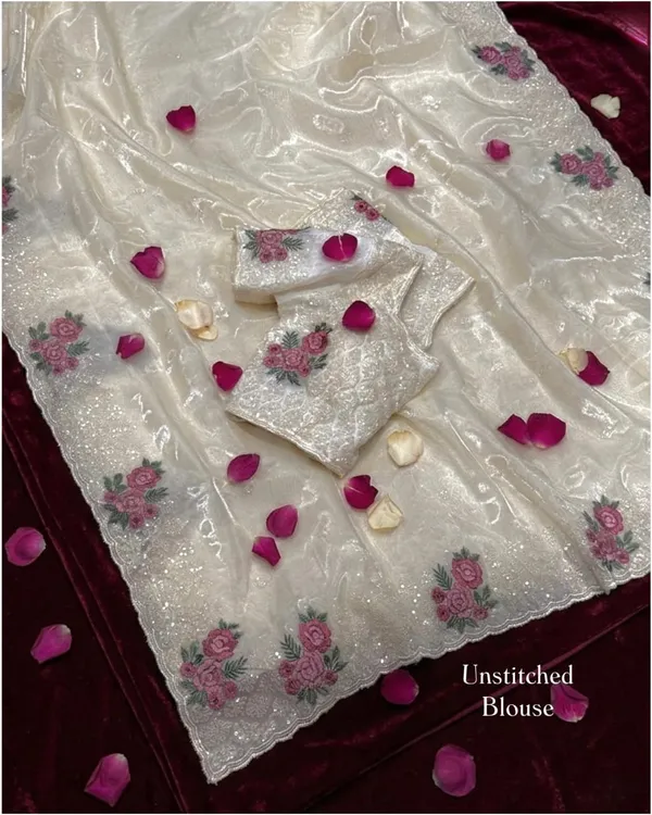 White_Premium_Designer_Saree_For_Women