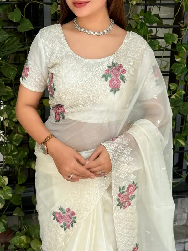 White_Premium_Designer_Saree_For_Women