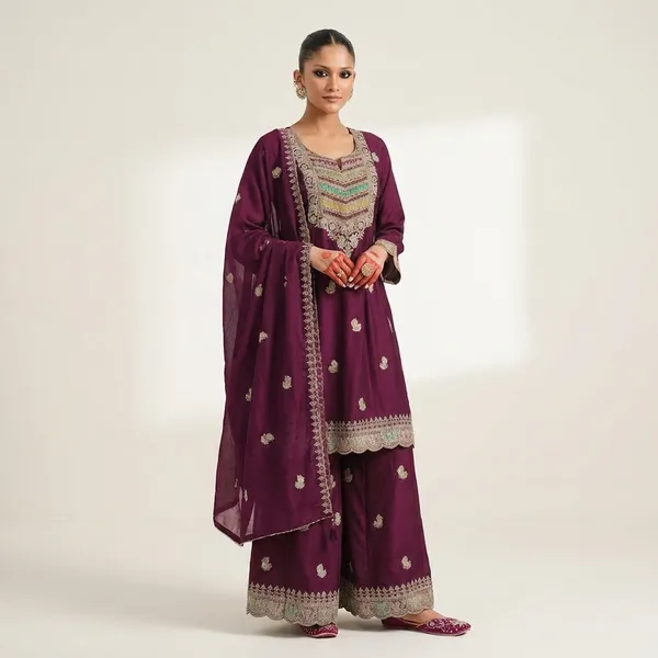 Dark_Pink_Elegant_Ethnic_Kurta_Set_With_Dupatta_For_Women