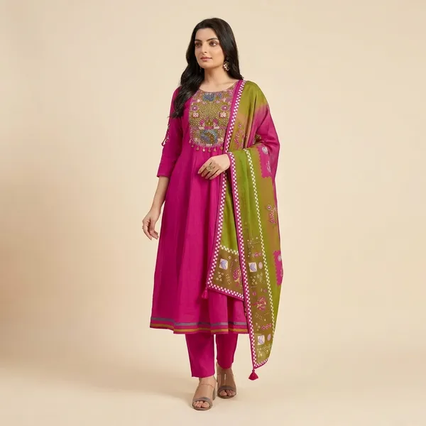 Pink_Premium_Festive_Kurta_Set_With_Dupatta_For_Women