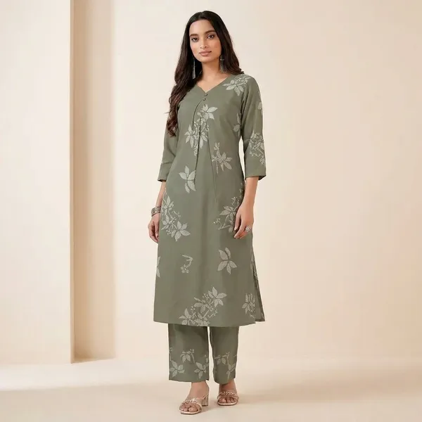 Grey_And_White_Premium_Designer_Kurta_And_Pant_Set_For_Women