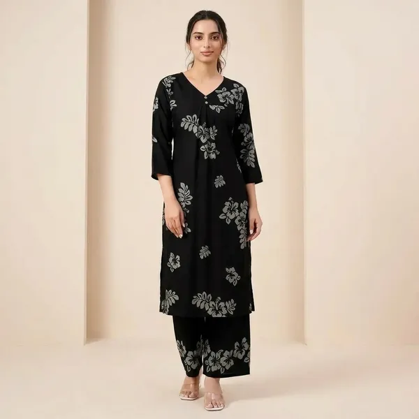 Black_Elegant_Ethnic_Kurta_And_Palazzo_Set_For_Women