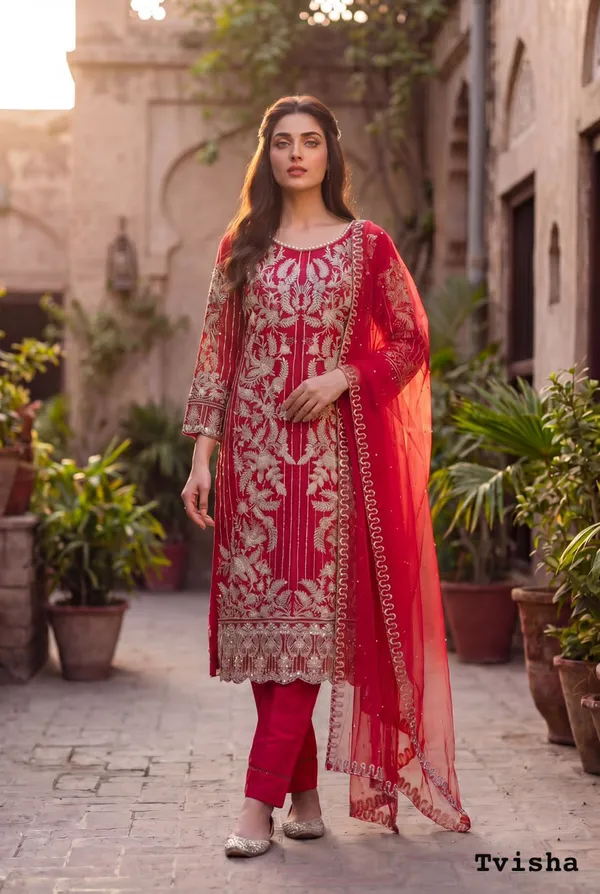 Red_Festive_Wedding_Religious_Ceremonies_Kurta_Set_Whit_Dupatta_For_Women