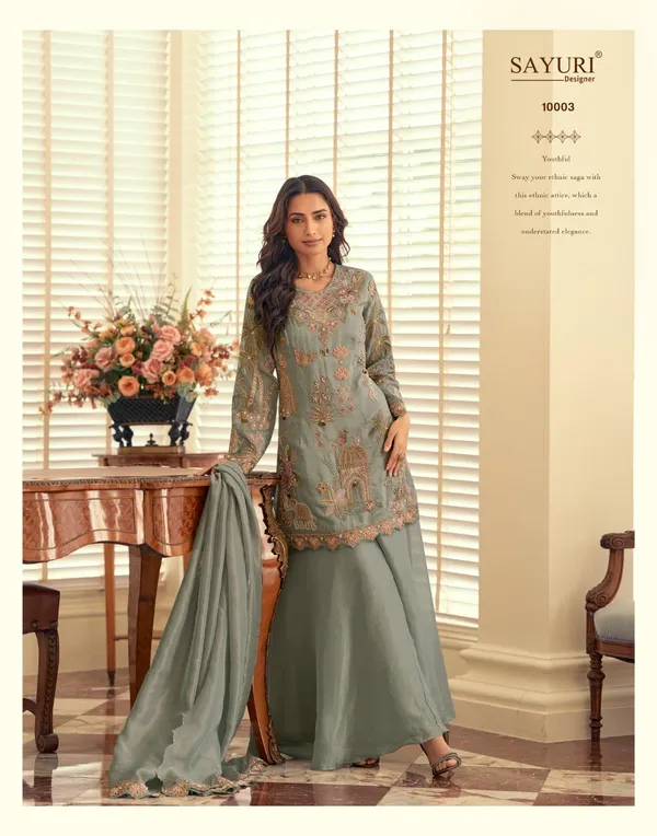 Green_Elegant_Ketiki_Simar_Silk_3_Piece_Suit_Set_For_Women