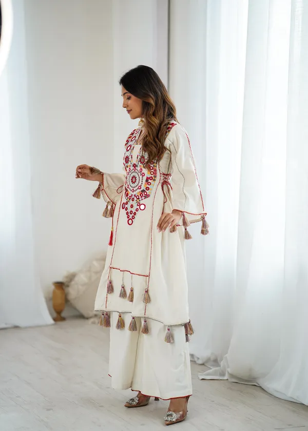 White_Designer_Pure_Khadi_Cotton_Co-Ord_Set_For_Women