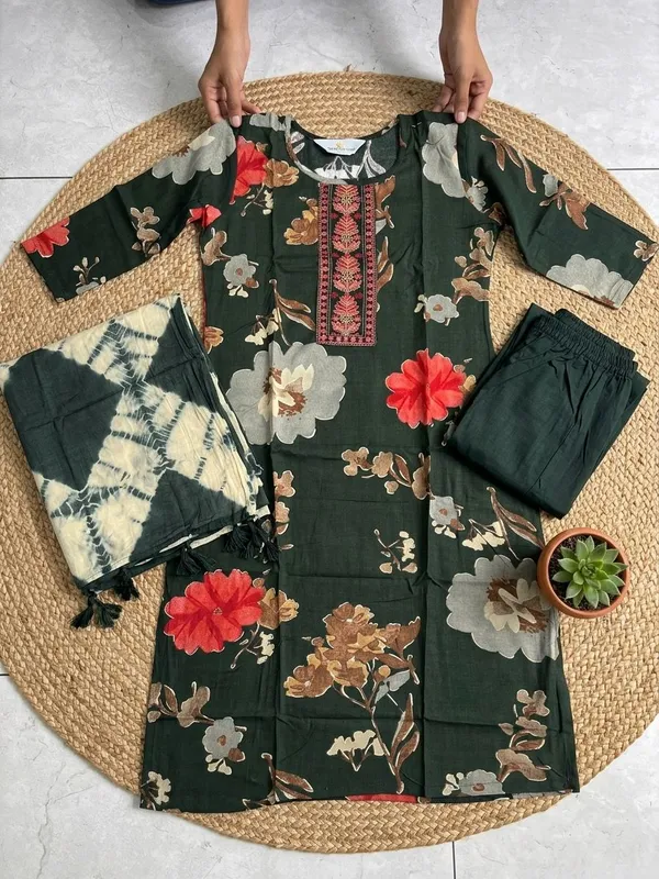 Green_Designer_Kurta_Set_With_Dupatta_For_Women