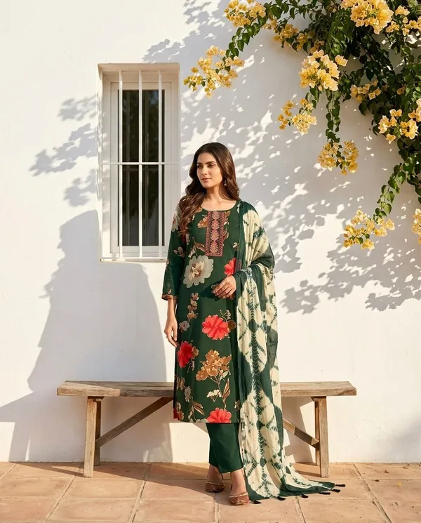 Green_Designer_Kurta_Set_With_Dupatta_For_Women